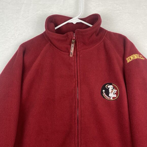 Pro Player Florida State Seminoles Fleece Jacket Mens Large Red Logo Full Zip - Picture 3 of 9